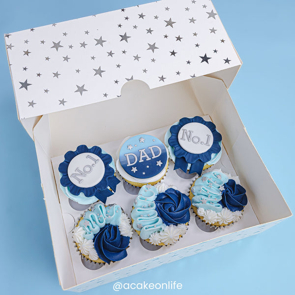 Simply Making 4" Deep Silver Star Cupcake Box - Holds 6
