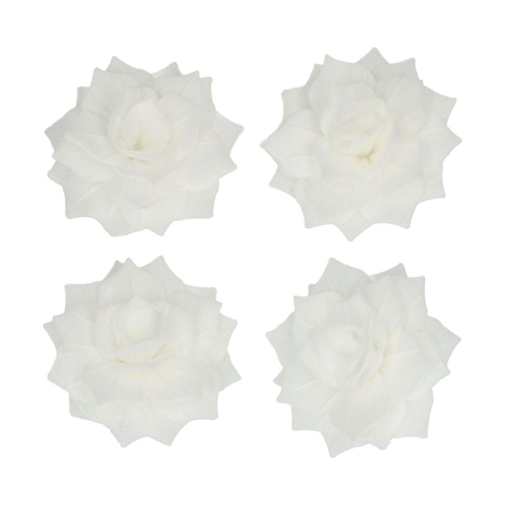 FunCakes White Medium Rose Rosalia Deluxe Wafer Flowers Pack Of 15