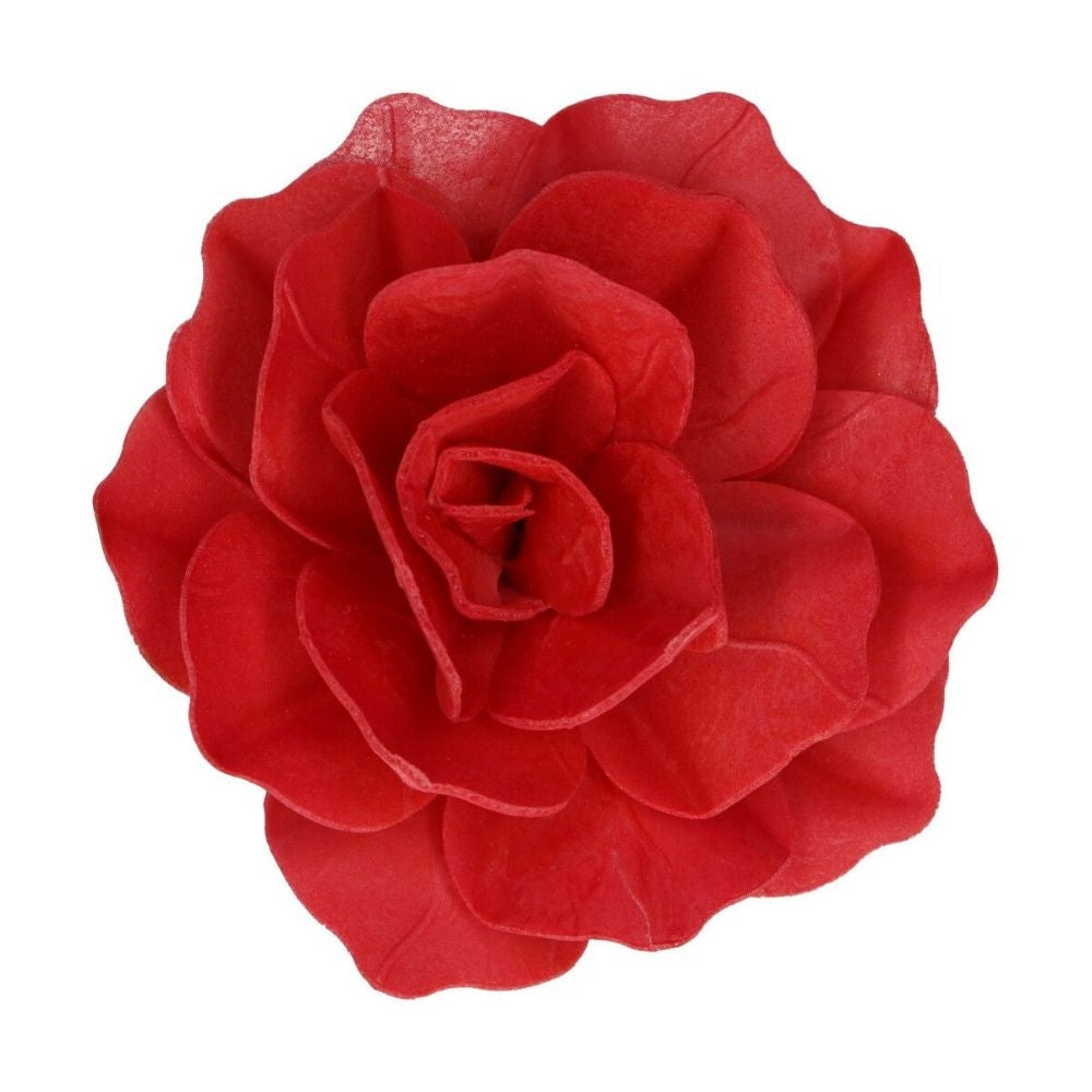 FunCakes Red Large Rose Pastella Deluxe Wafer Flower