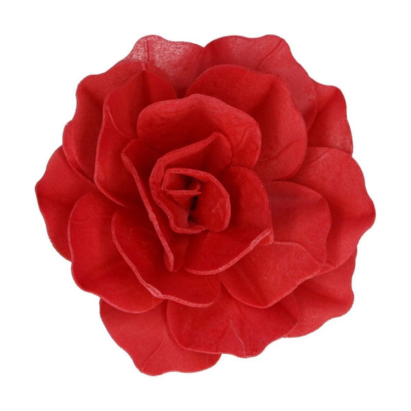 FunCakes Red Large Rose Pastella Deluxe Wafer Flower