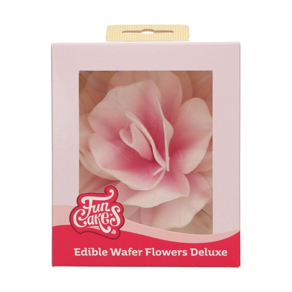 FunCakes Pink Ombre Large Rose Pastella Deluxe Wafer Flower