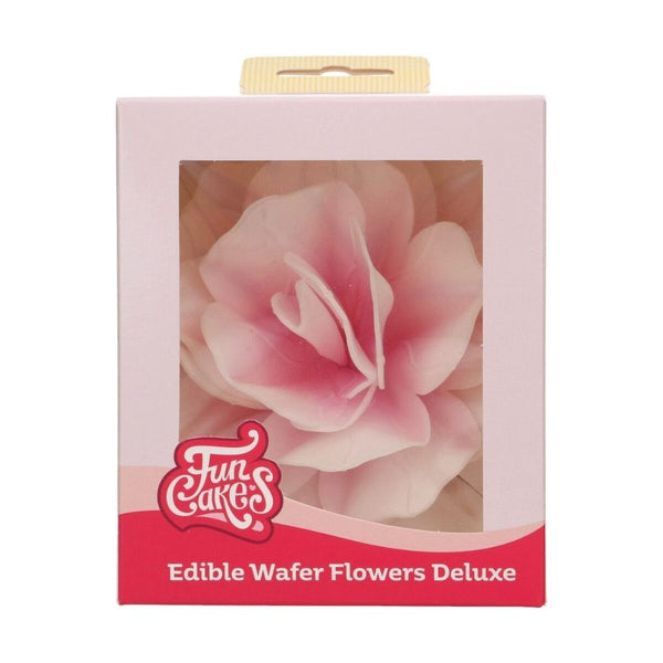 FunCakes Pink Ombre Large Rose Pastella Deluxe Wafer Flower