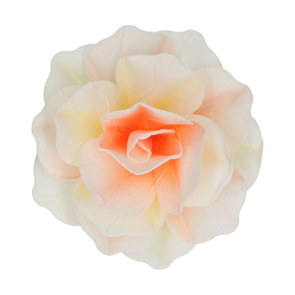 FunCakes Yellow/Orange Ombre Large Rose Pastella Deluxe Wafer Flower