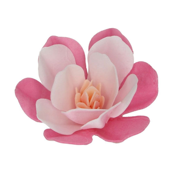 FunCakes Pink Large Magnolia Deluxe Wafer Flowers Pack Of 6