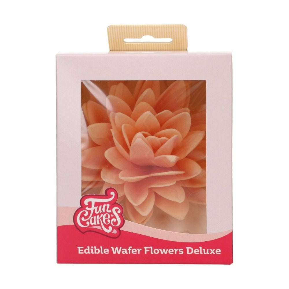 FunCakes Orange Large Peony Deluxe Wafer Flower