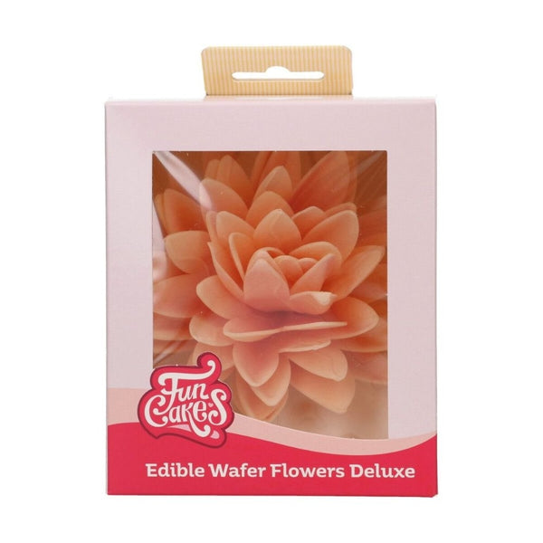FunCakes Orange Large Peony Deluxe Wafer Flower