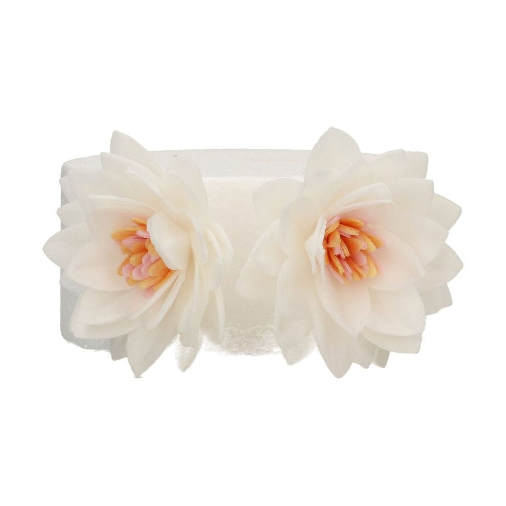 FunCakes White Medium Lotus Deluxe Wafer Flowers Pack Of 10