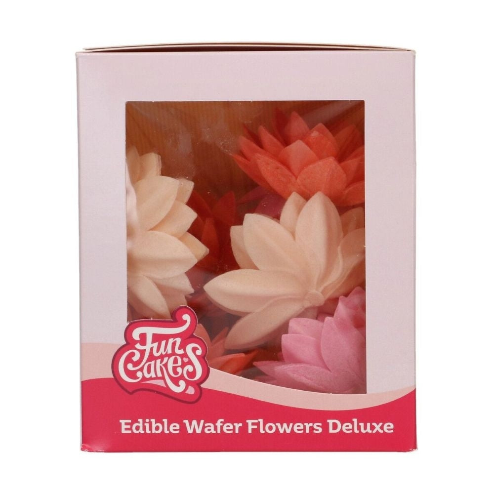 FunCakes Mix Medium Lotus Deluxe Wafer Flowers Pack Of 10