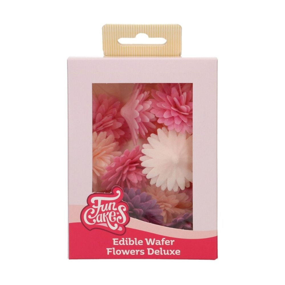 FunCakes Mix Medium Pompom/Daisy Deluxe Wafer Flowers Pack Of 12