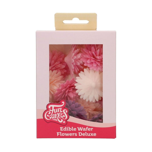 FunCakes Mix Medium Pompom/Daisy Deluxe Wafer Flowers Pack Of 12