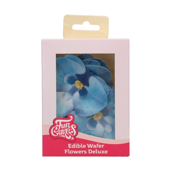 FunCakes Blue Medium Orchid Deluxe Wafer Flowers Pack Of 10