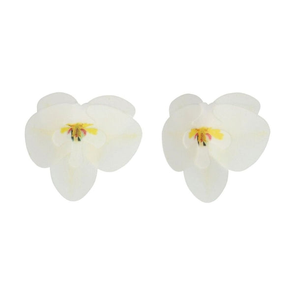 FunCakes White Medium Orchid Deluxe Wafer Flowers Pack Of 10