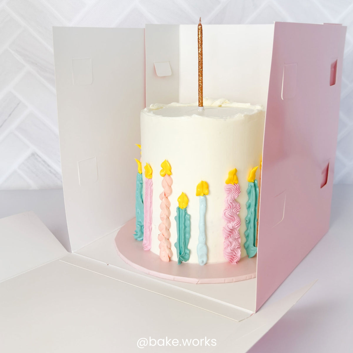 Simply Making Baby Pink Matt Extra Deep Cake Box With Window