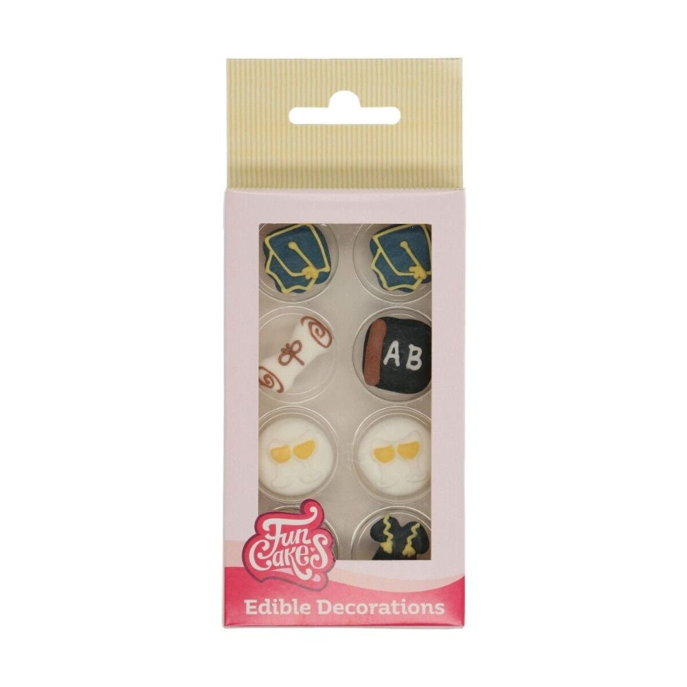 FunCakes Graduation Sugar Decorations Set Of 8