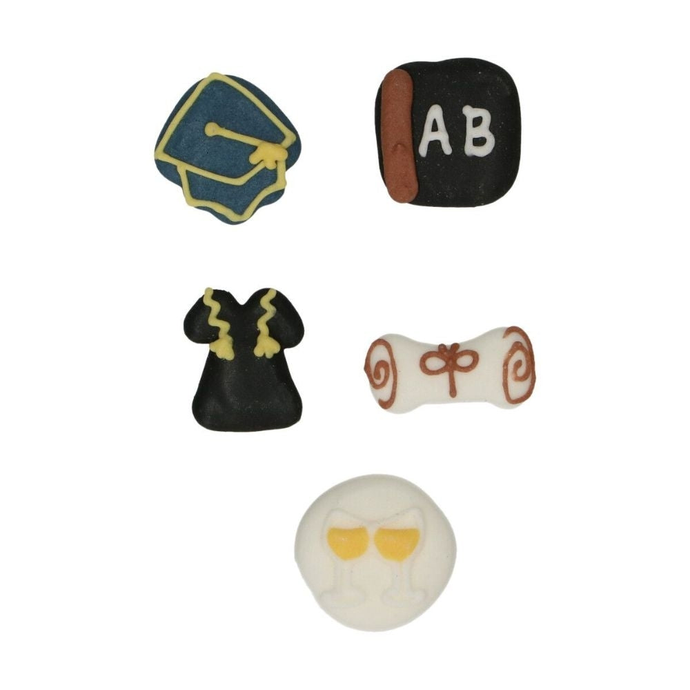 FunCakes Graduation Sugar Decorations Set Of 8