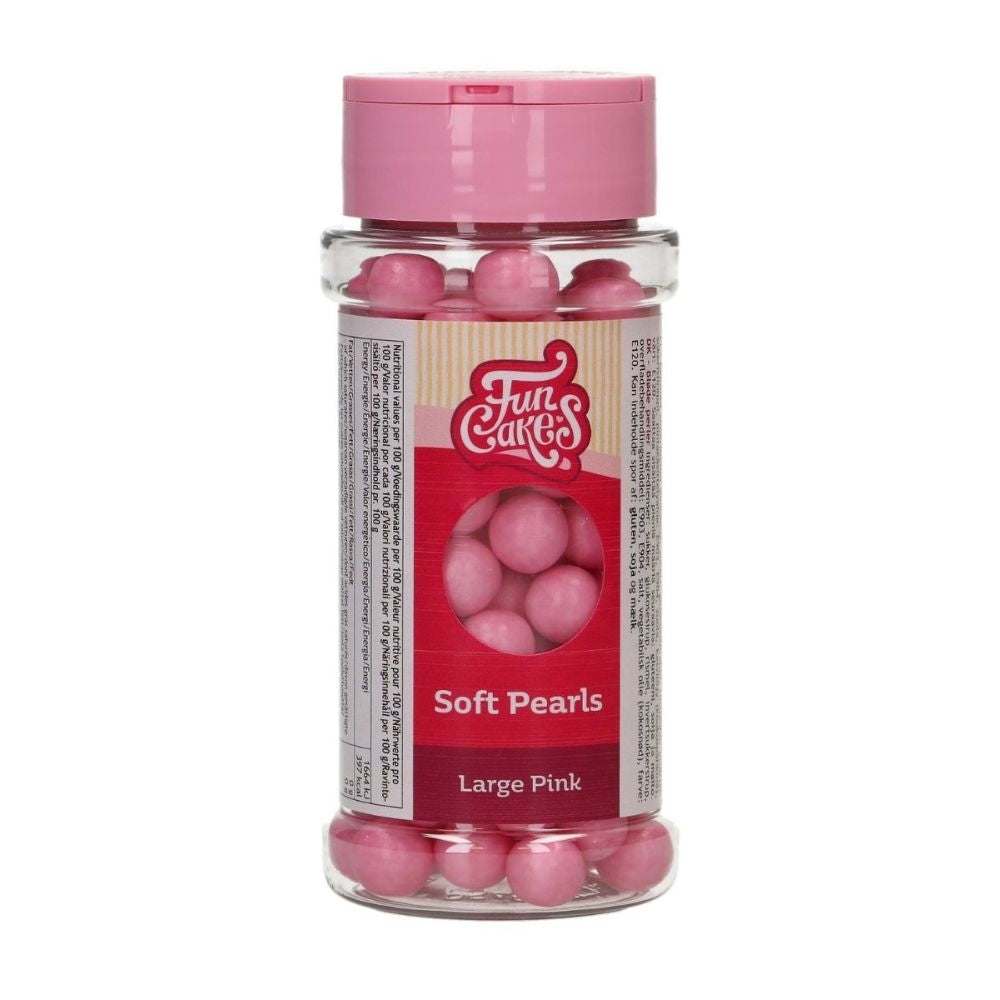 FunCakes Large Pink Soft Pearls (10mm) 70g
