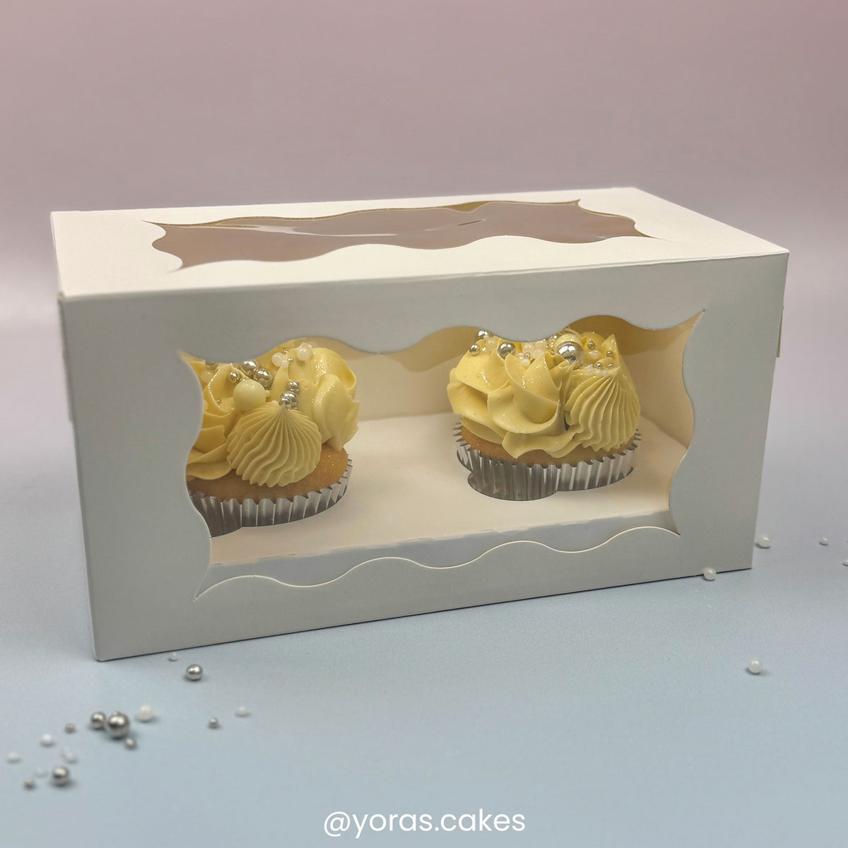 Simply Making Holds 2 White Cupcake Box With Double Window