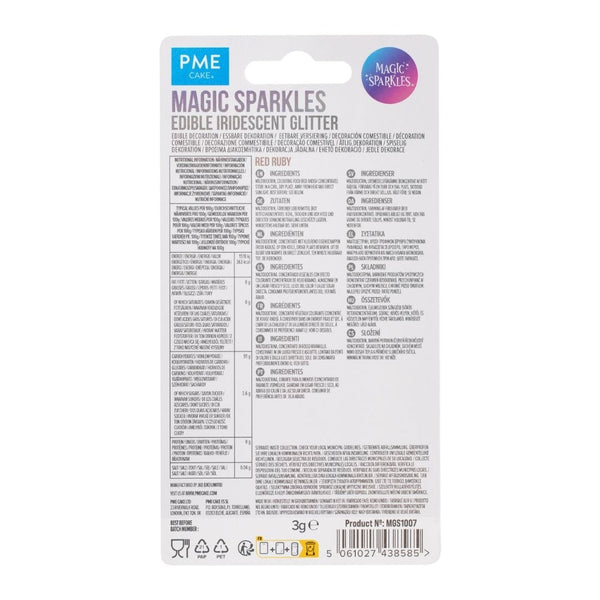 PME Red Ruby - Edible Iridescent Glitter Magic Sparkles