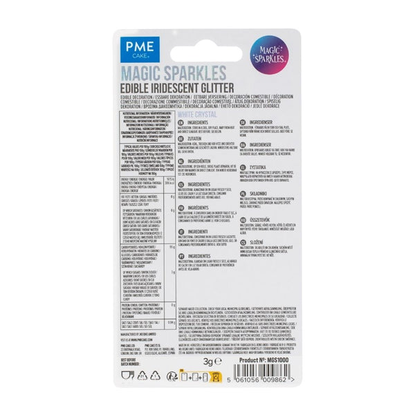 PME White Crystal - Edible Iridescent Glitter Magic Sparkles