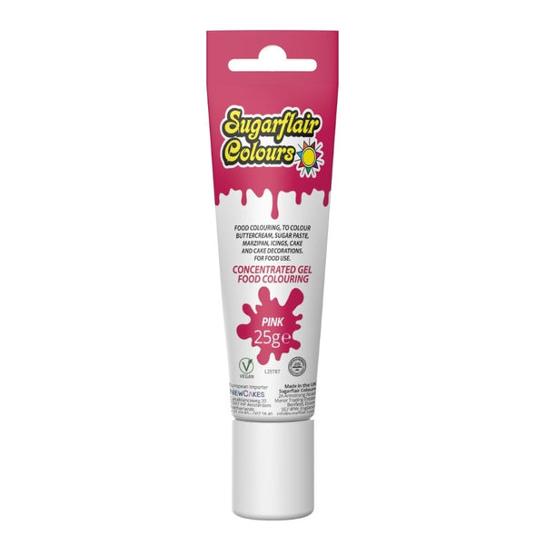 Sugarflair Pink Tube Gel Colour 25g