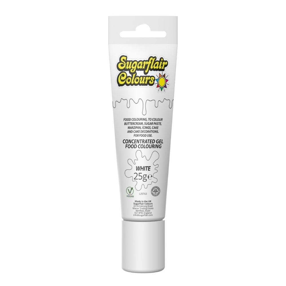 Sugarflair White Tube Gel Colour 25g