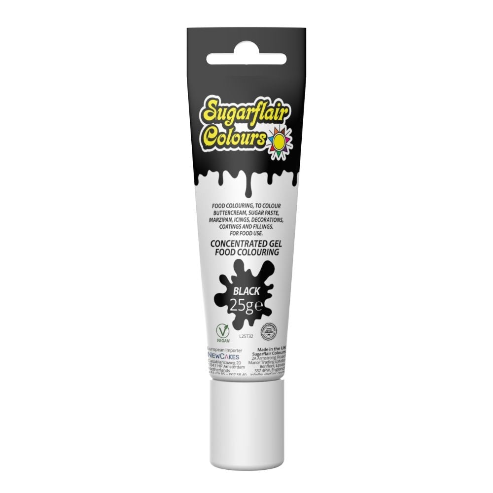 Sugarflair Black Tube Gel Colour 25g