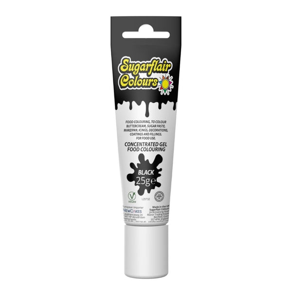 Sugarflair Black Tube Gel Colour 25g