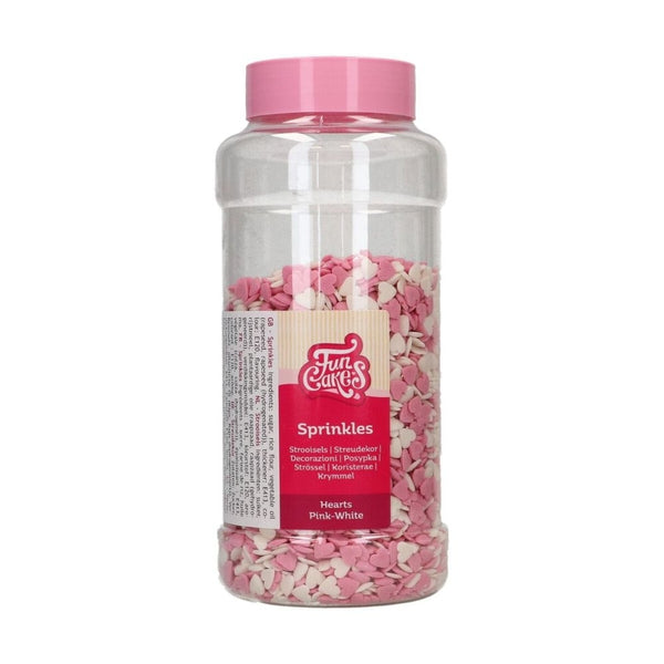 FunCakes Pink & White Hearts Sprinkles