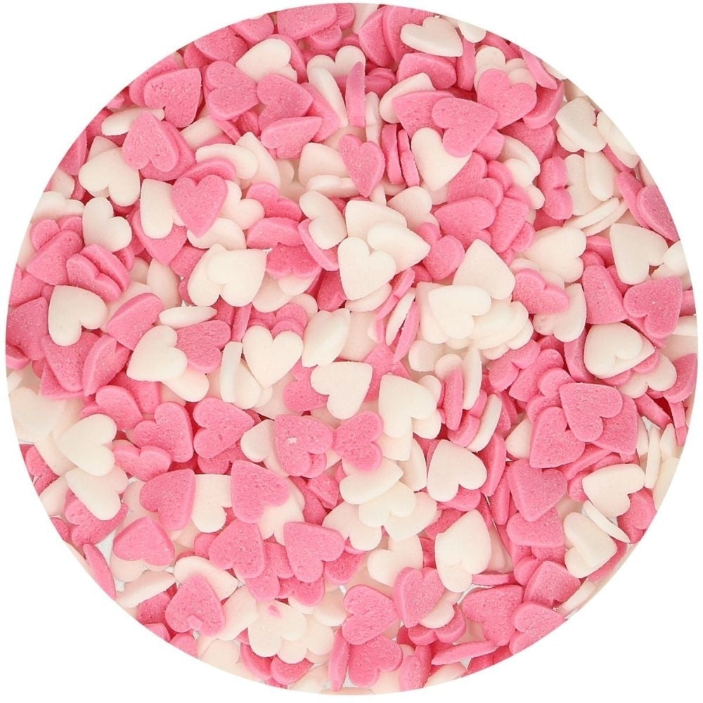 FunCakes Pink & White Hearts Sprinkles