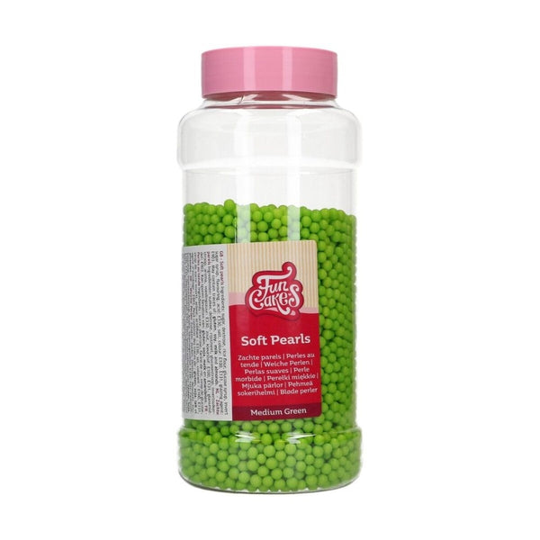 FunCakes 5mm Green Soft Pearls 500g