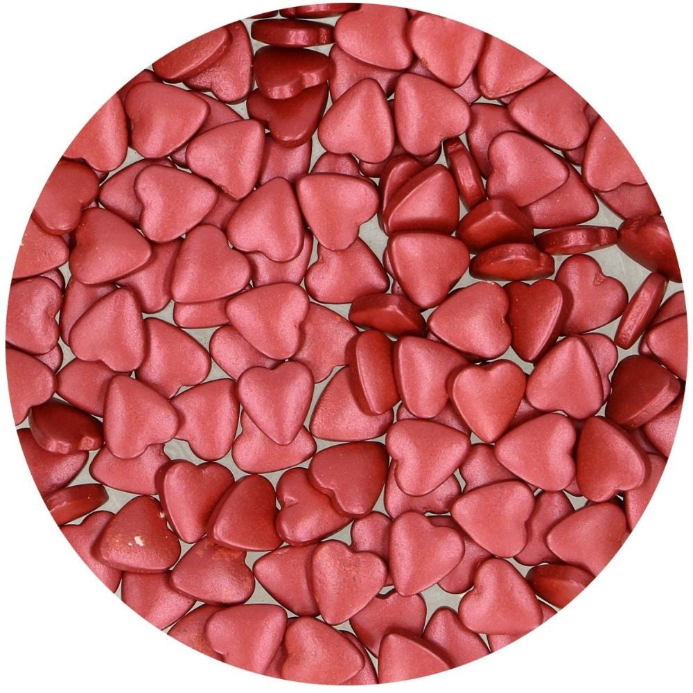 FunCakes Bordeaux Sugar Heart Sprinkles 80g