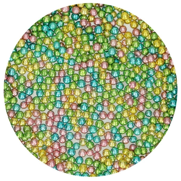 FunCakes 4mm Harlequin Metallic Sugar Pearls 80g