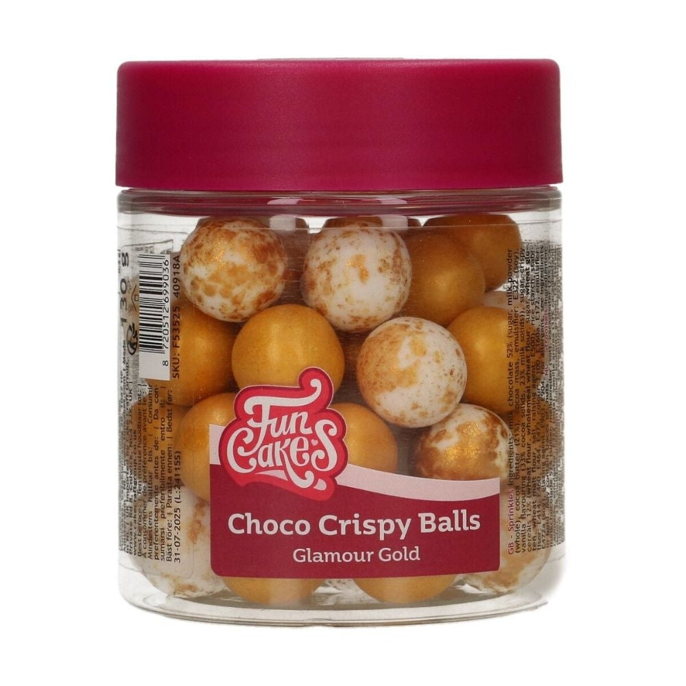 FunCakes Glamour Gold Choco Crispy Balls 130g