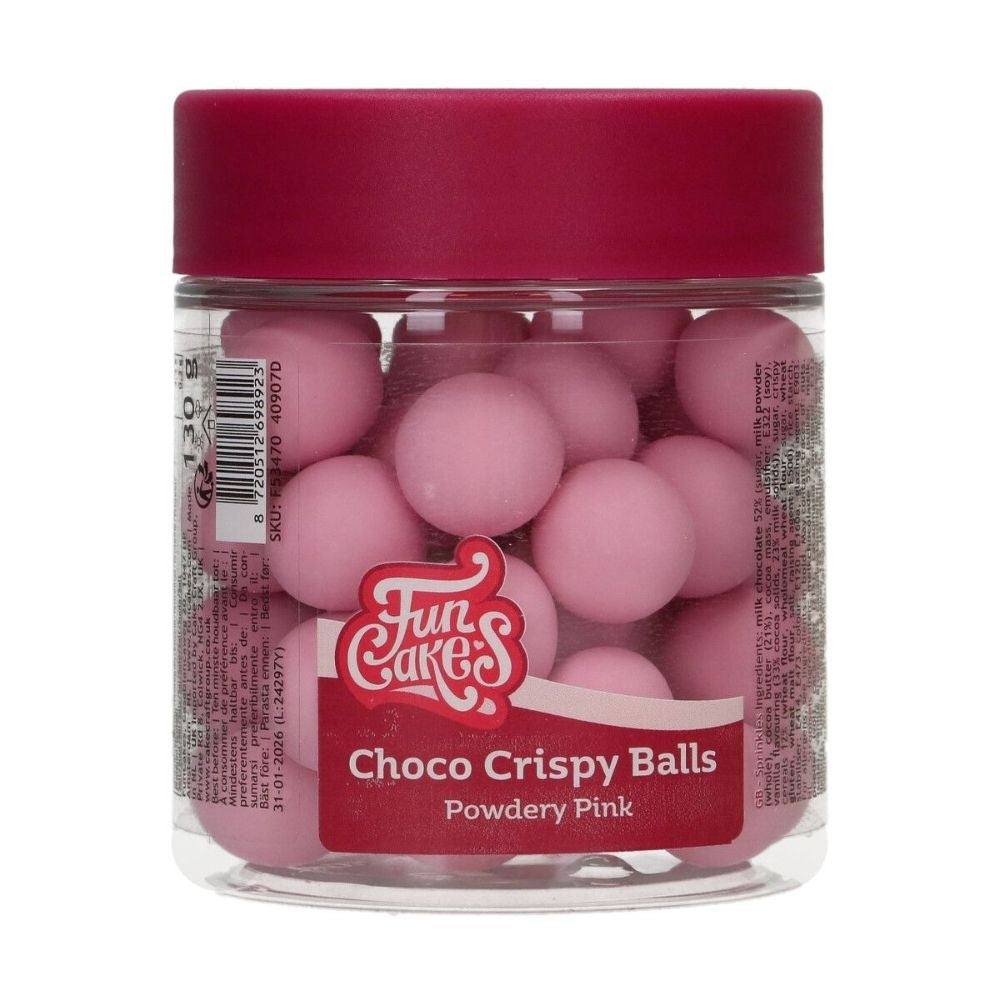 FunCakes Powdery Pink Choco Crispy Balls 130g