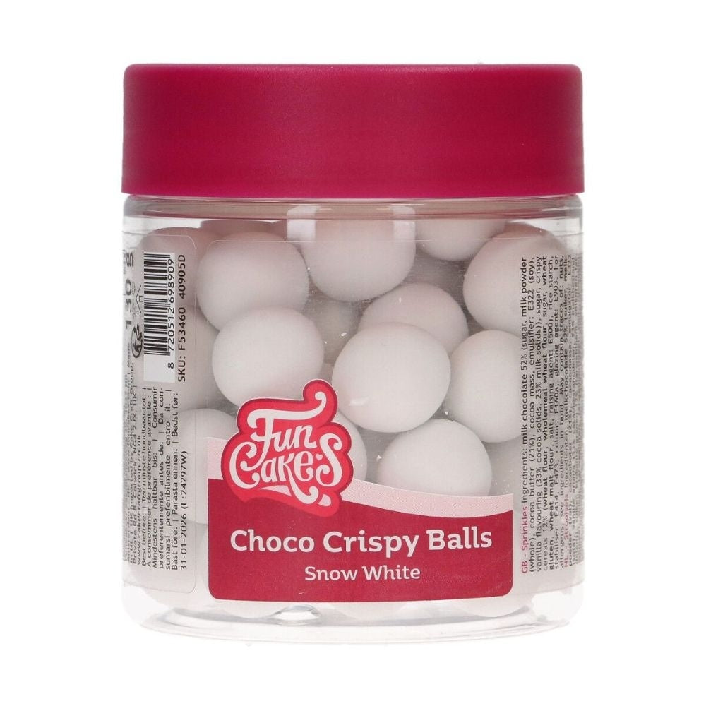 FunCakes Snow White Choco Crispy Balls 130g