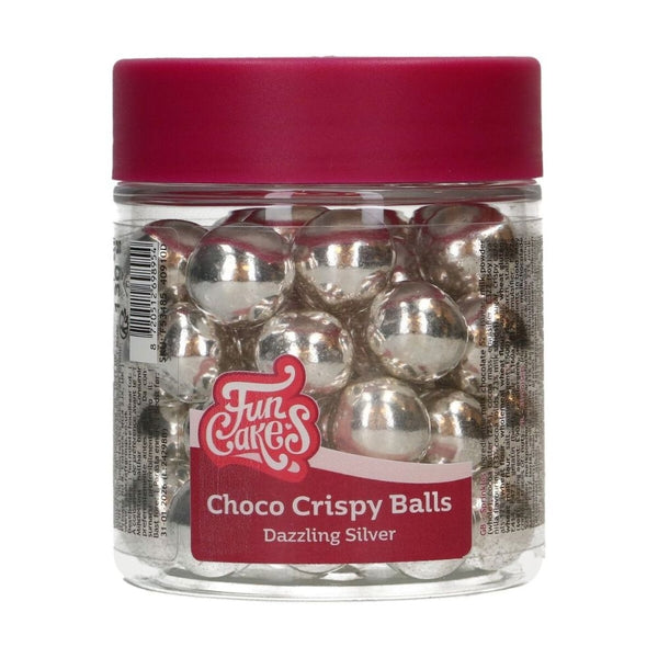 FunCakes Dazzling Silver Choco Crispy Balls 130g