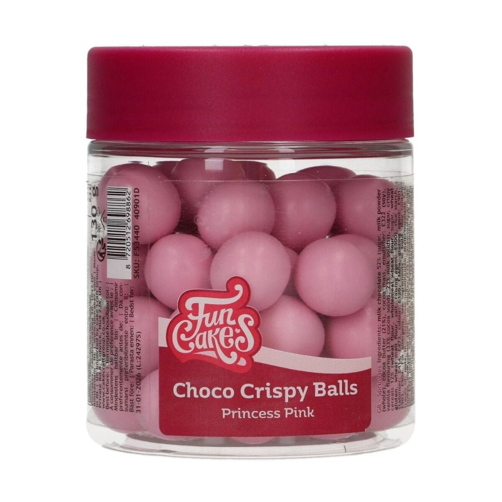 FunCakes Princess Pink Choco Crispy Balls 130g