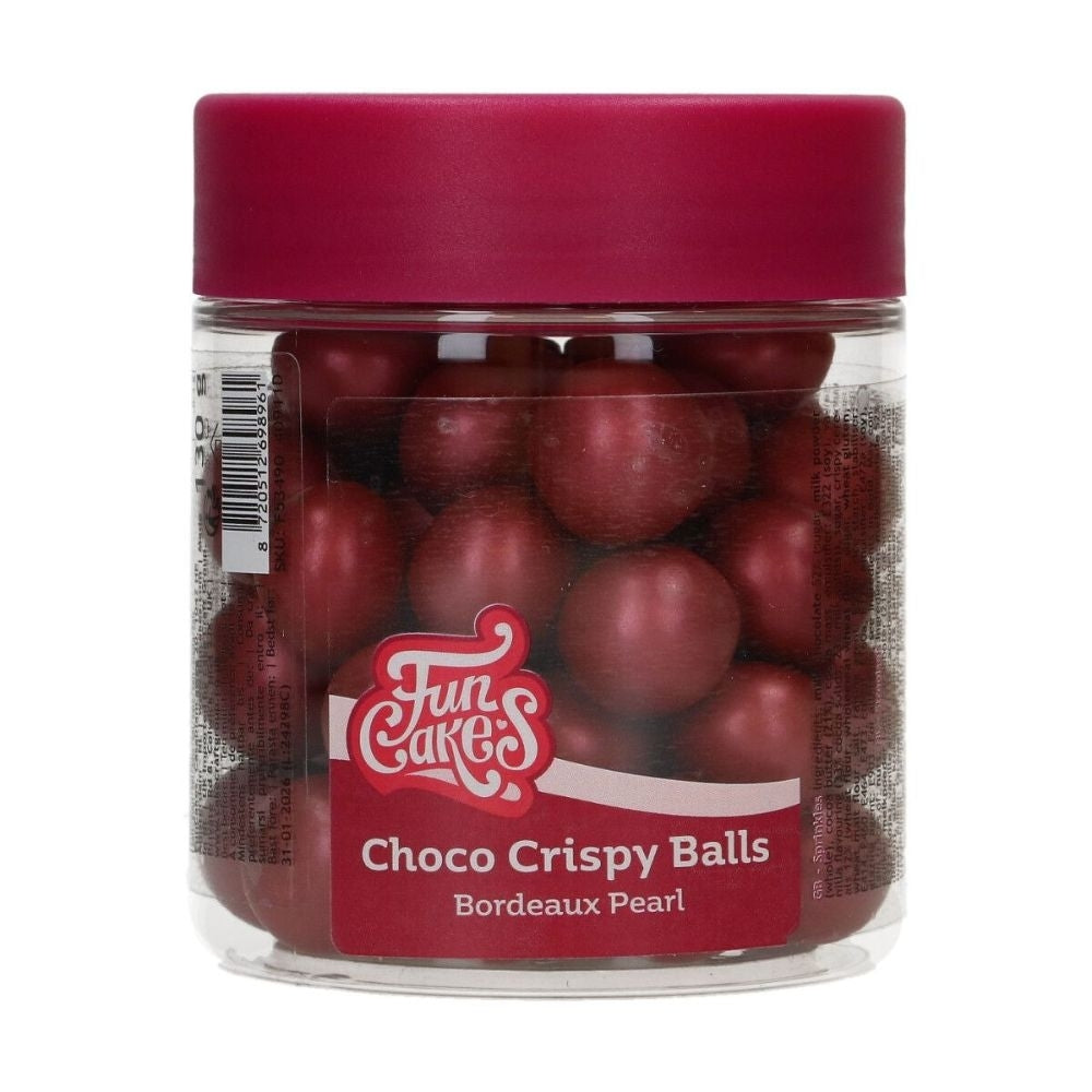 FunCakes Bordeaux Pearl Choco Crispy Balls 130g