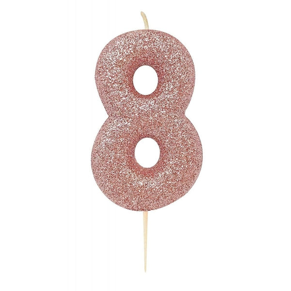 Anniversary House Rose Gold - Glitter Number Candles