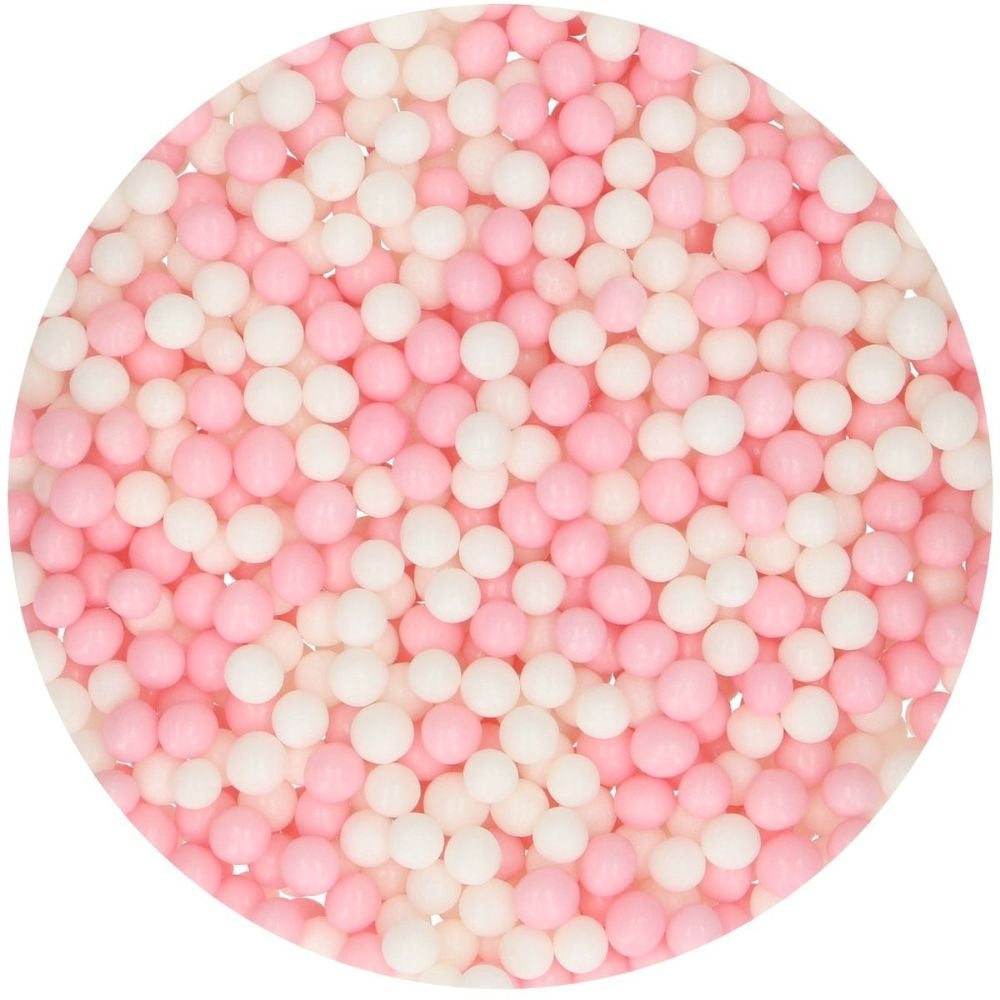 FunCakes 4mm Pink & White Soft Pearls 60g