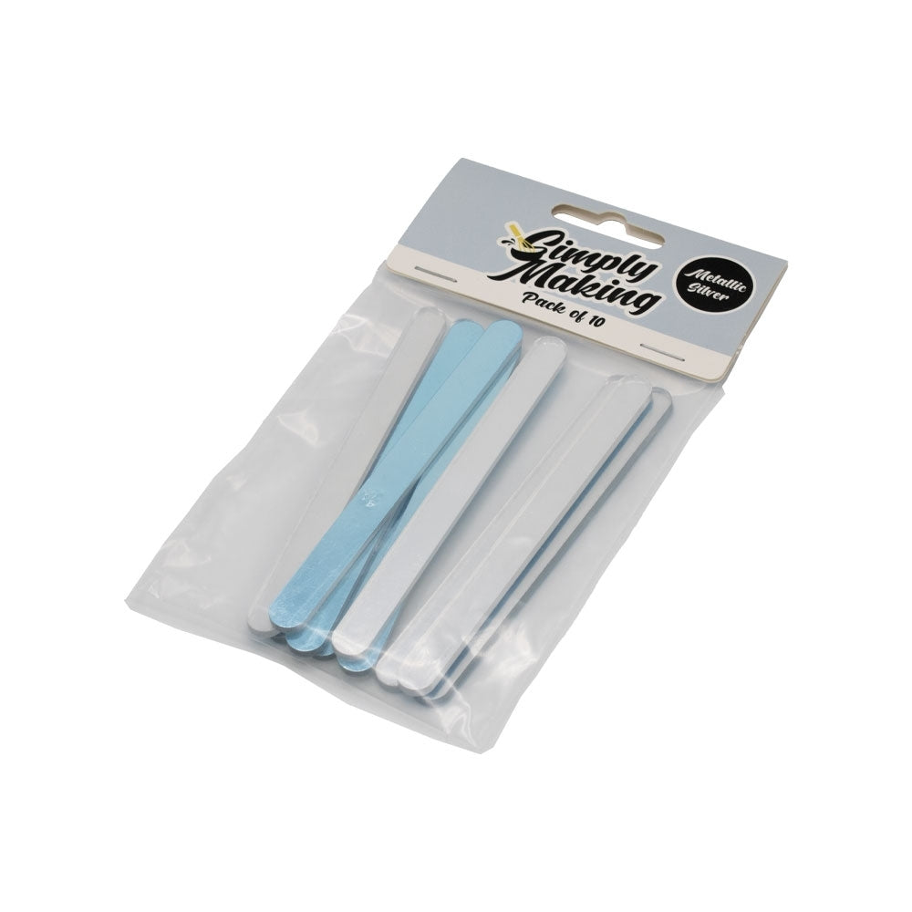 Simply Making Silver Metallic Cakesicle Sticks x 10