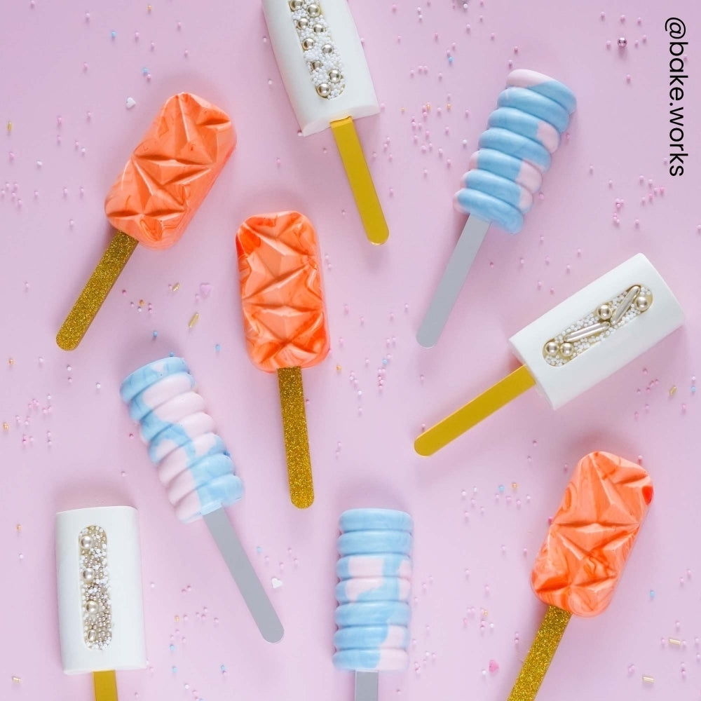 Simply Making Gold Glitter Cakesicle Sticks x 10