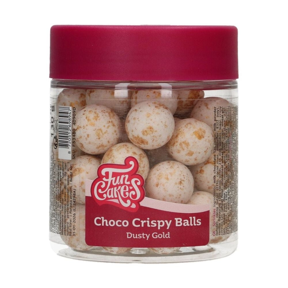 FunCakes Dusty Gold Choco Crispy Balls 130g