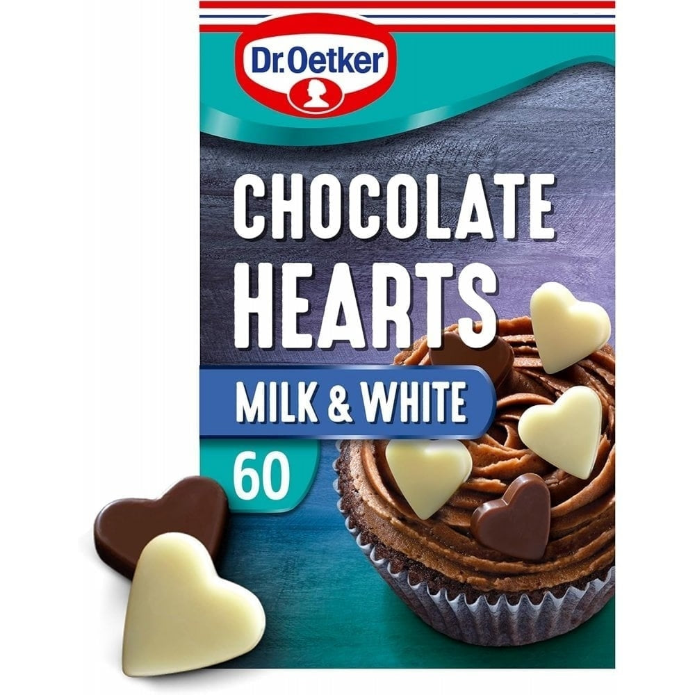 Dr. Oetker Milk & White Chocolate Hearts (60 Hearts) 40g
