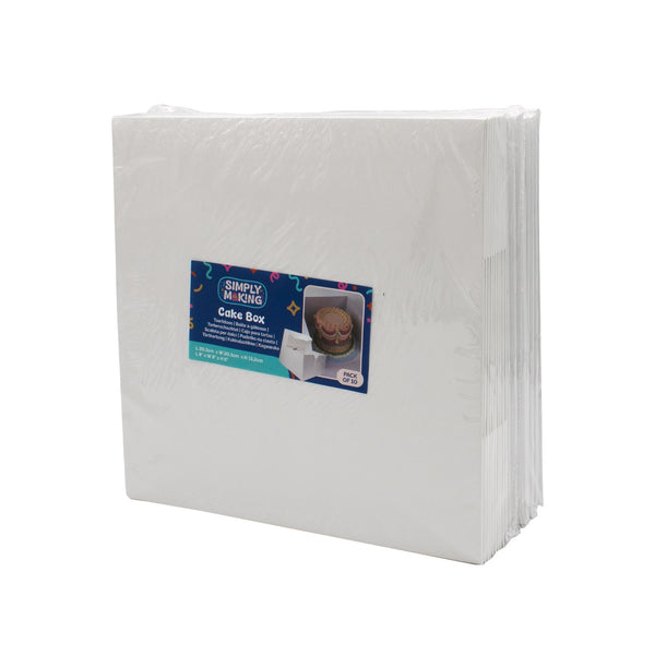 Simply Making White Square Cake Box - 6" Deep