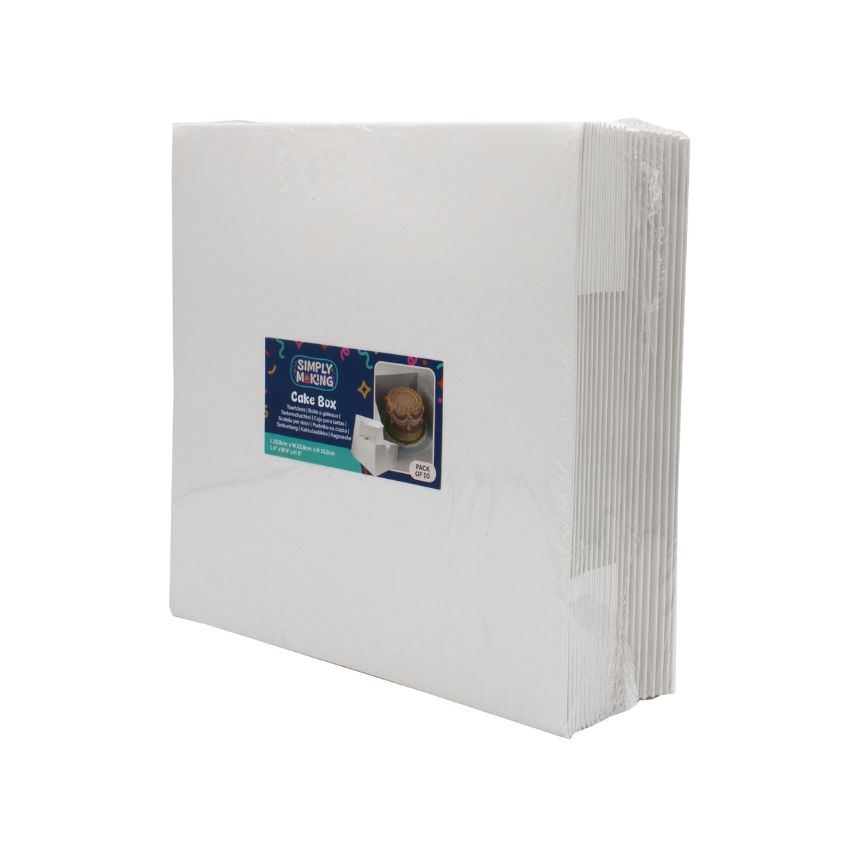 Simply Making White Square Cake Box - 6" Deep