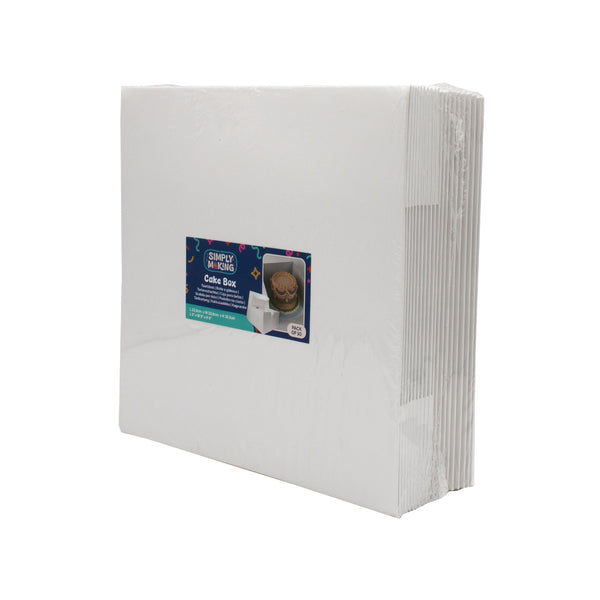 Simply Making White Square Cake Box - 6" Deep