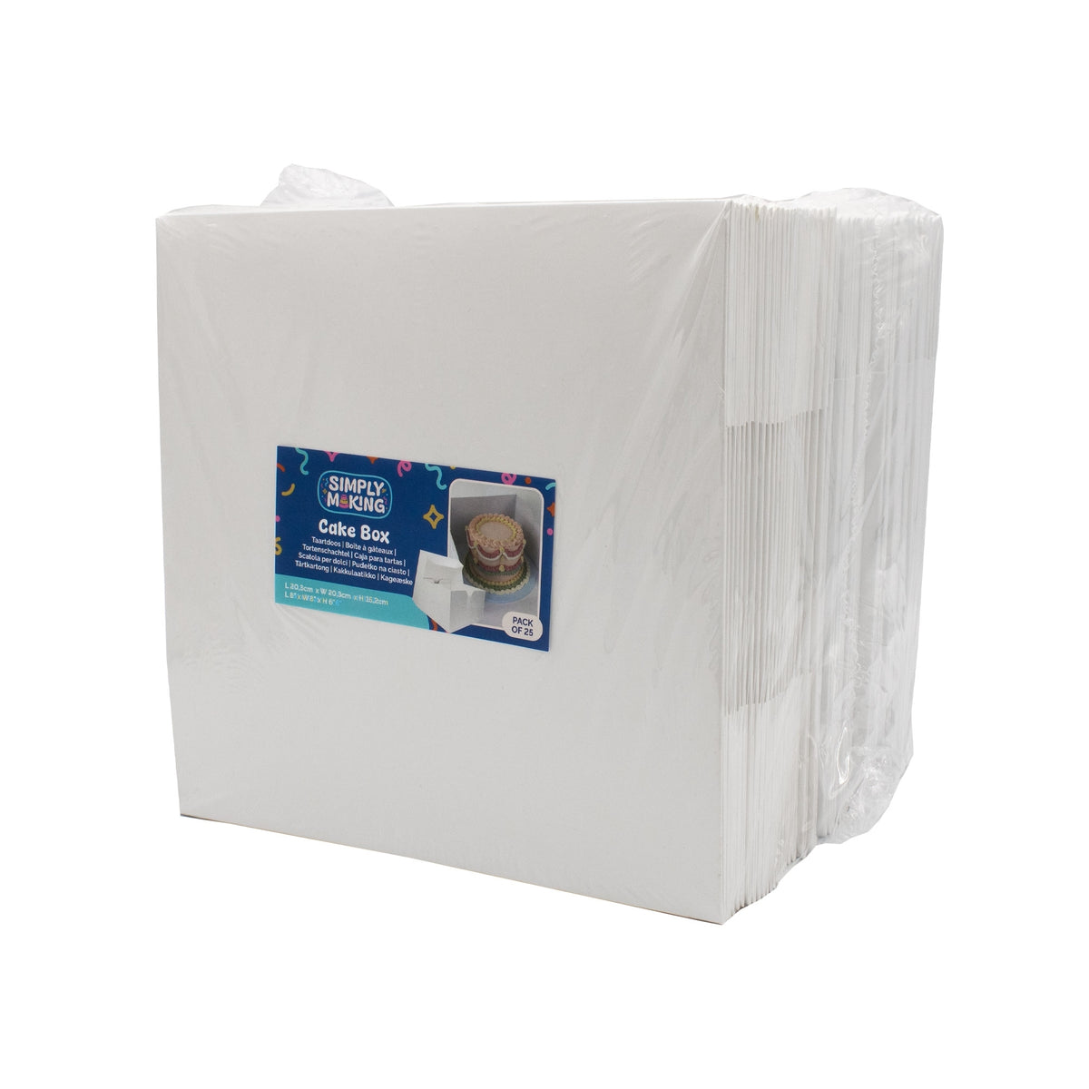 Simply Making White Square Cake Box - 6" Deep