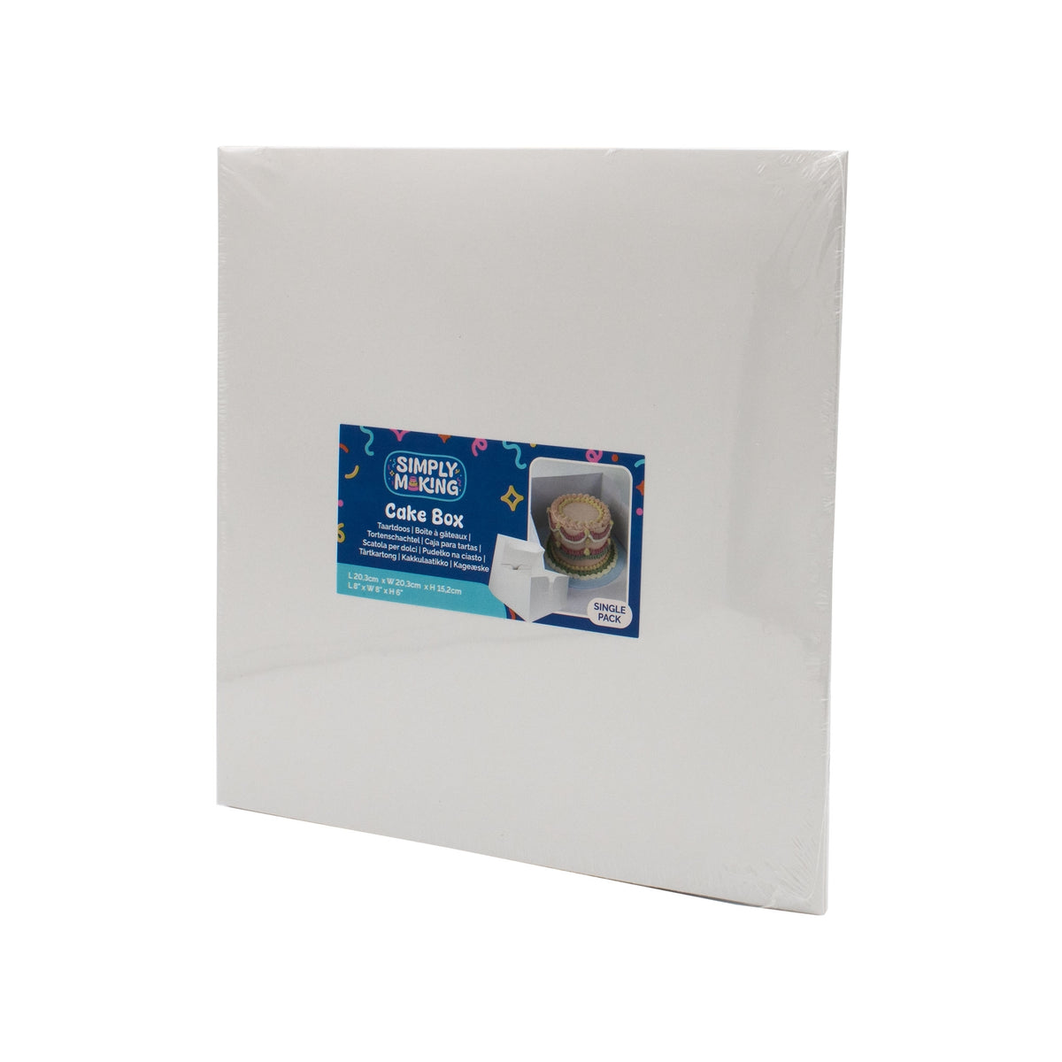 Simply Making White Square Cake Box - 6" Deep