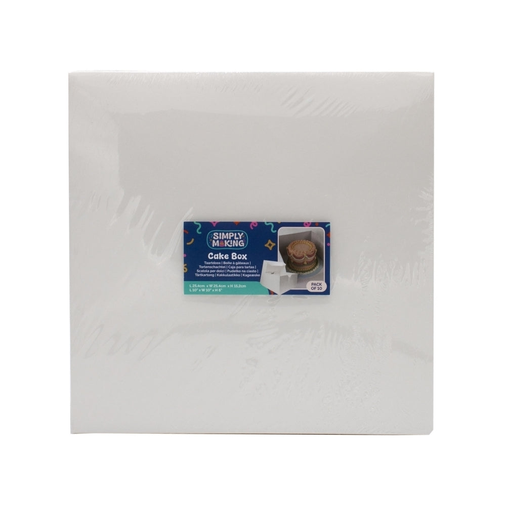 Simply Making White Square Cake Box - 6" Deep